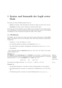 Kapitel 1: "Syntax und Semantik der Logik erster Stufe"