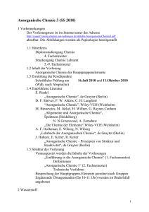 Anorganische Chemie 3 (SS 2004) - Institut für Anorganische Chemie