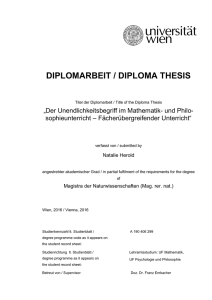 Der Unendlichkeitsbegriff im Mathematik