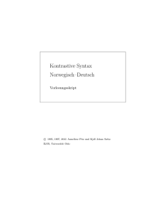 Kontrastive Syntax Norwegisch–Deutsch