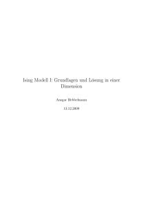 Ising Modell I - Institut für Theoretische Physik