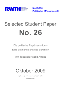 Selected Student Paper Oktober 2009