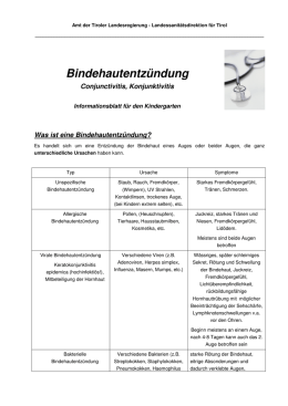 Infoblatt Bindehautentzündung