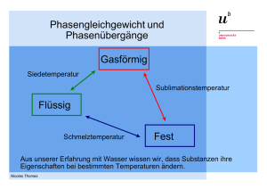 Phasengleichgewicht und Phasenübergänge Fest Flüssig Gasförmig
