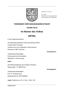 Im Namen des Volkes URTEIL - Thüringer Verfassungsgerichtshof