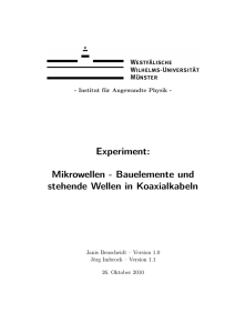 Mikrowellen - Bauelemente und stehende Wellen in Koaxialkabeln