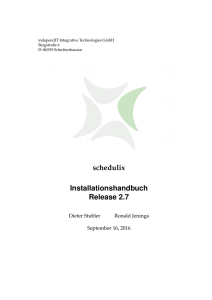 schedulix Installationshandbuch Release 2.7