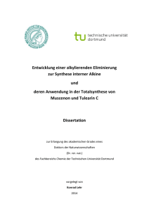 Entwicklung einer alkylierenden Eliminierung zur Synthese interner