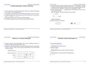 1. Referenzdatentypen: Felder und Strings Referenz