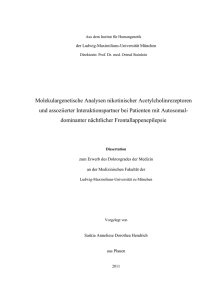 Molekulargenetische Analysen nikotinischer Acetylcholinrezeptoren