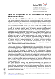 Effekt von Hitzeperioden auf die Sterblichkeit und