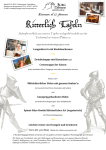 Ritterlich Tafeln - Burgtaverne Kreuzenstein
