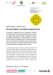 Brunner/Salah und Höpli ausgezeichnet