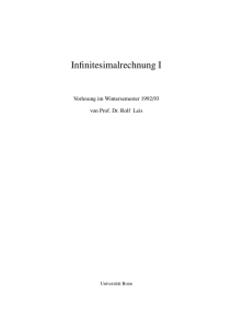 Infinitesimalrechnung I