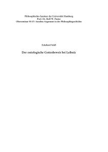 Der ontologische Gottesbeweis bei Leibniz