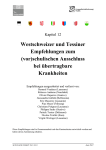 Westschweizer und Tessiner Empfehlungen zum schulischen