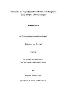 Mikrotextur und magnetische Mikrostruktur in Hartmagneten aus (Nd