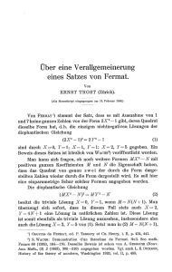 Über eine Verallgemeinerung eines Satzes von Fermat.