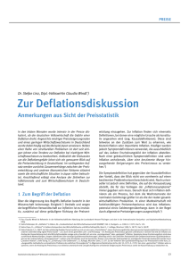 Zur Deflationsdiskussion – Anmerkungen aus Sicht der Preisstatistik