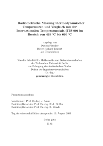 Radiometrische Messung thermodynamischer