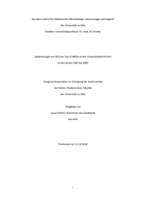 I Aus dem Institut f&uuml;r Medizinische Mikrobiologie, Immunologie und