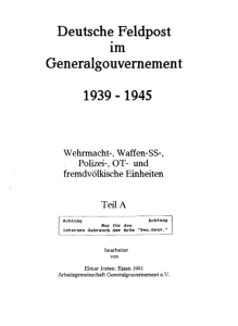 Deutsche Feldpost Generalgouvernement 1939 -1945