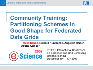 Community Training - Lehrstuhl für Datenbanksysteme