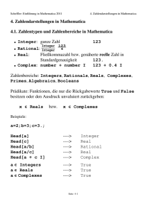 4. Zahlendarstellungen in Mathematica 4.1. Zahlentypen und