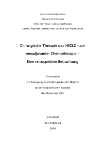 Chirurgische Therapie des NSCLC nach neoadjuvanter