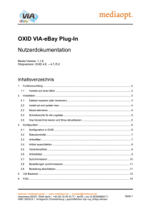 OXID VIA-eBay Plug-In Nutzerdokumentation