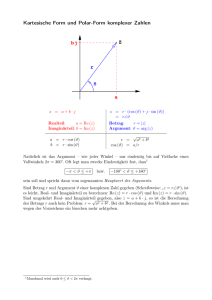 Kartesische Form und Polar-Form komplexer Zahlen bj a e r Z