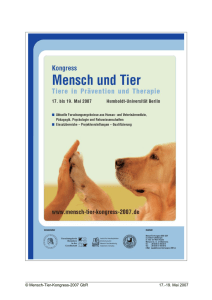 Kongress Mensch und Tier – Tiere in Prävention und Therapie 2007
