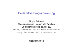 Deklarative Programmierung - Westsächsische Hochschule Zwickau