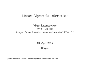 Printversion - Übungen Computeralgebra, SS 2016 - RWTH