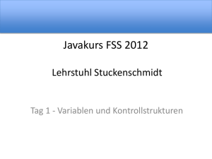 Lehrstuhl Stuckenschmidt Javakurs FSS 2012