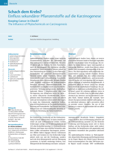 Einfluss sekundärer Pflanzenstoffe auf die Karzinogenese