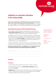 Infoblatt zur aktuellen Situation in der Geburtshilfe