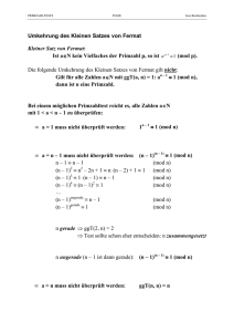 Umkehrung des Kleinen Satzes von Fermat Kleiner - Mathe