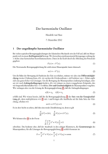 Der harmonische Oszillator - Institut für Theoretische Physik