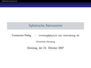 Sphärische Astronomie - Universität Würzburg