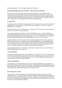 Pressetext  - Wiener Arbeitsgemeinschaft für Astronomie