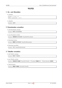 MySQL - kohnlehome.de