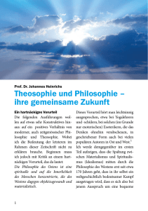 Theosophie und Philosophie – ihre