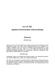 A.C.I.D. INC. Applied Communication Internet Design