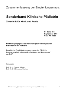 Sonderband Klinische Pädiatrie