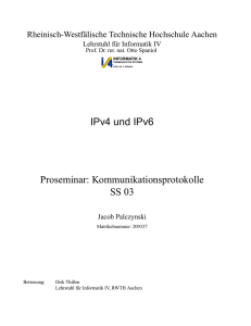 IPv4 und IPv6 - Informatik 4 - RWTH