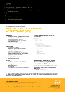 Web und Applicationserver Administrator (m/w)