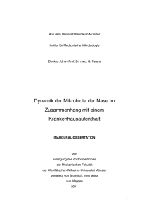 Dynamik der Mikrobiota der Nase im Zusammenhang mit einem