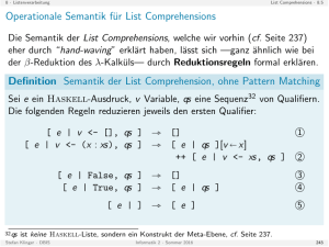 Operationale Semantik für List Comprehensions Definition Semantik