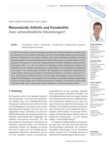 Rheumatoide Arthritis und Parodontitis Zwei unterschiedliche